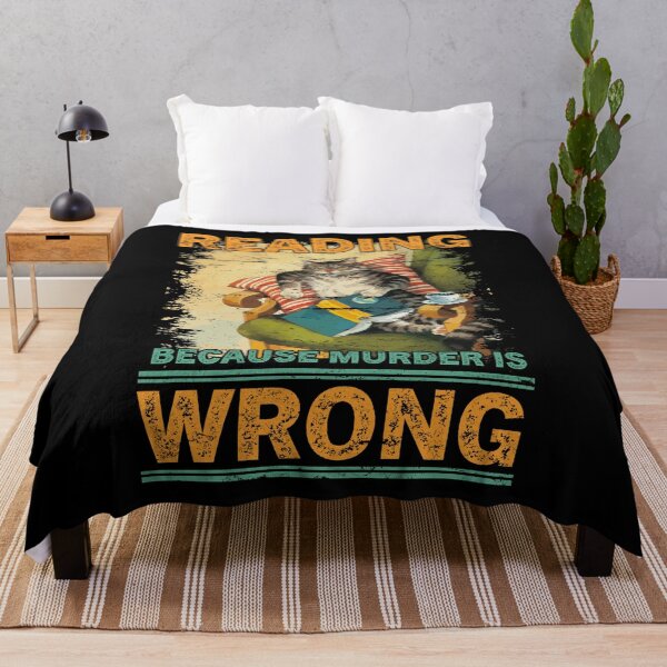 Item preview, Reading Because Murder Is Wrong Funny Cat Love Book designed and sold by BaseStore.