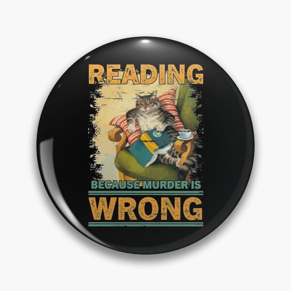 Item preview, Reading Because Murder Is Wrong Funny Cat Love Book designed and sold by BaseStore.