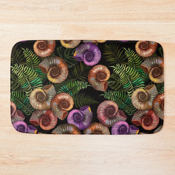 Item preview, Ammonite fossil and palm leaves designed and sold by matrioshka.