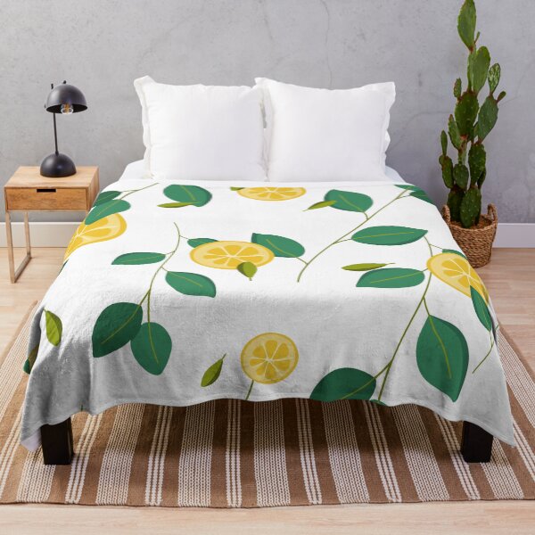 Item preview, pattern with lemon slices and branches of a lemon tree designed and sold by milkyway555.