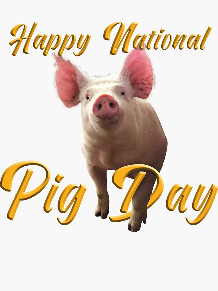 "Happy national pig day March 1" Sticker for Sale by unepommedeterre