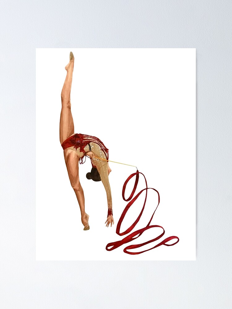 Rhythmic Gymnastics Yana Striga Ribbon Backgrab Turn Photographic Print  for Sale by rhythmicdrawing