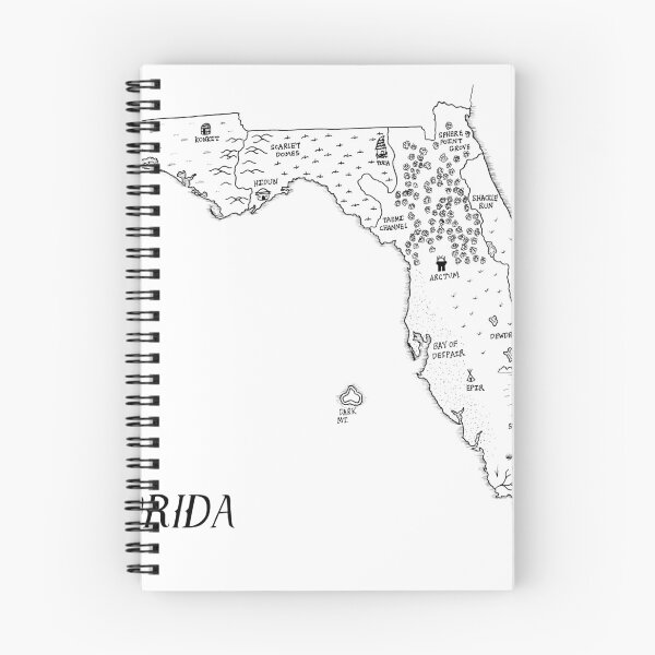 Item preview, Florida as a fantasy map - black and white designed and sold by aldayuan.