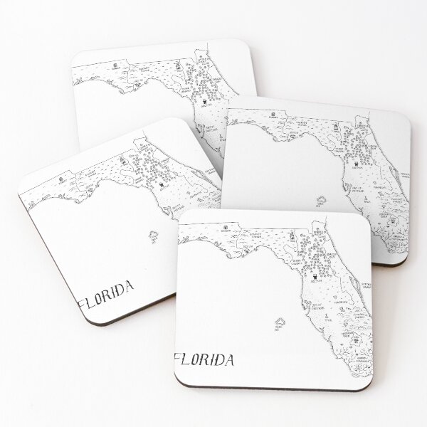 Item preview, Florida as a fantasy map - black and white designed and sold by aldayuan.