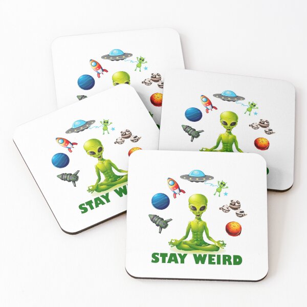 Item preview, Stay weird zen green alien and yoga pose designed and sold by headpossum.