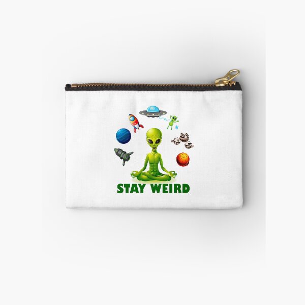 Item preview, Stay weird zen green alien and yoga pose designed and sold by headpossum.