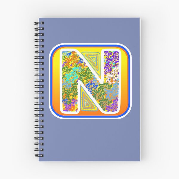Item preview, Letter N (multi-colored on orange and yellow) designed and sold by artfulnotebook.