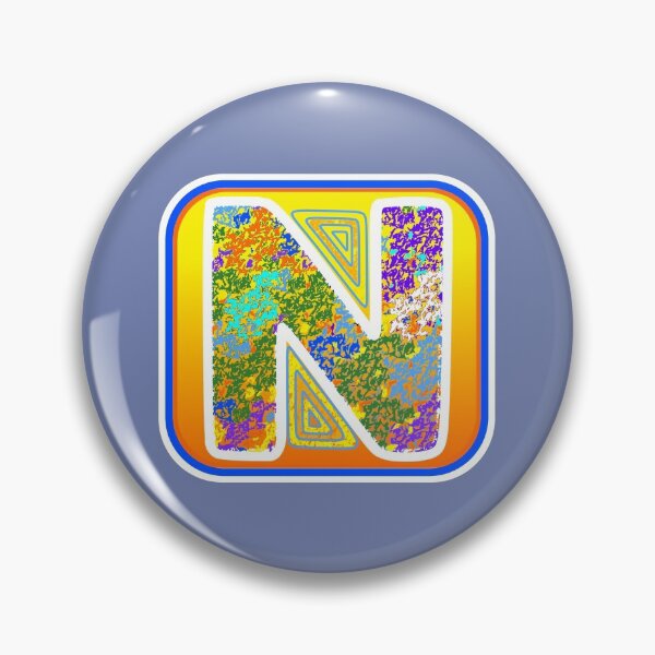 Item preview, Letter N (multi-colored on orange and yellow) designed and sold by artfulnotebook.