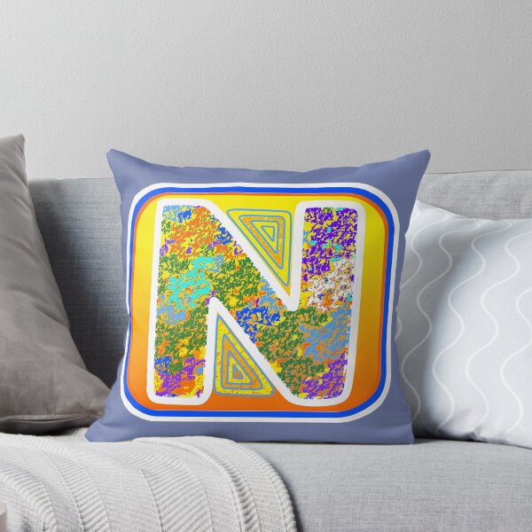 Item preview, Letter N (multi-colored on orange and yellow) designed and sold by artfulnotebook.