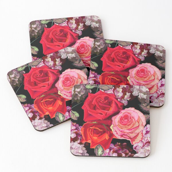 Item preview, Red rose and hydrangea flowers. designed and sold by WeeraS.
