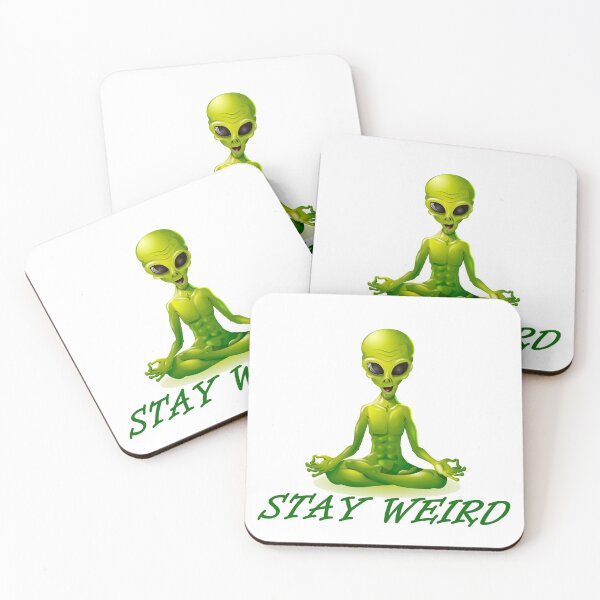 Item preview, Stay weird funny green zen alien designed and sold by headpossum.