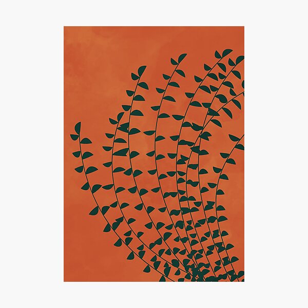 Printed and Shipped Navy Blue Terracotta Burnt Orange Beige Poster