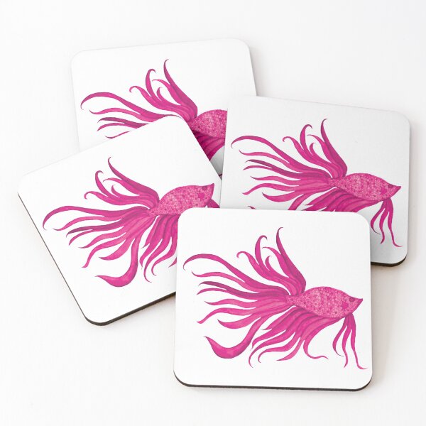 Item preview, Fancy Watercolor Pink Fish designed and sold by HeatherNafeArt.