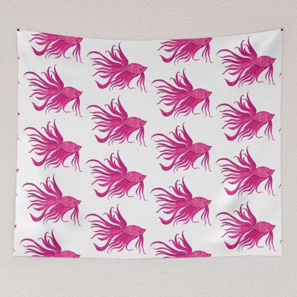Item preview, Fancy Watercolor Pink Fish designed and sold by HeatherNafeArt.