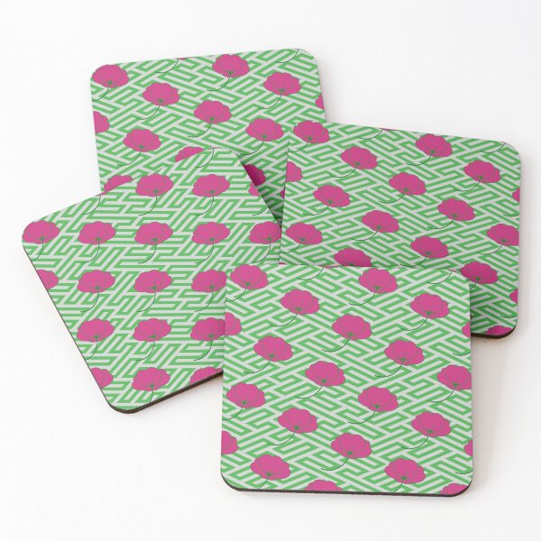 Item preview, Flying flowers Pink and Green 09  designed and sold by vortexatelier.