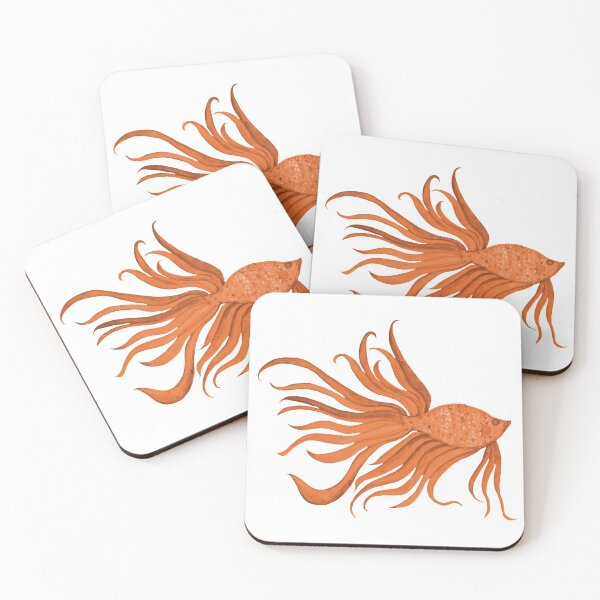 Item preview, Fancy Watercolor Orange Fish designed and sold by HeatherNafeArt.