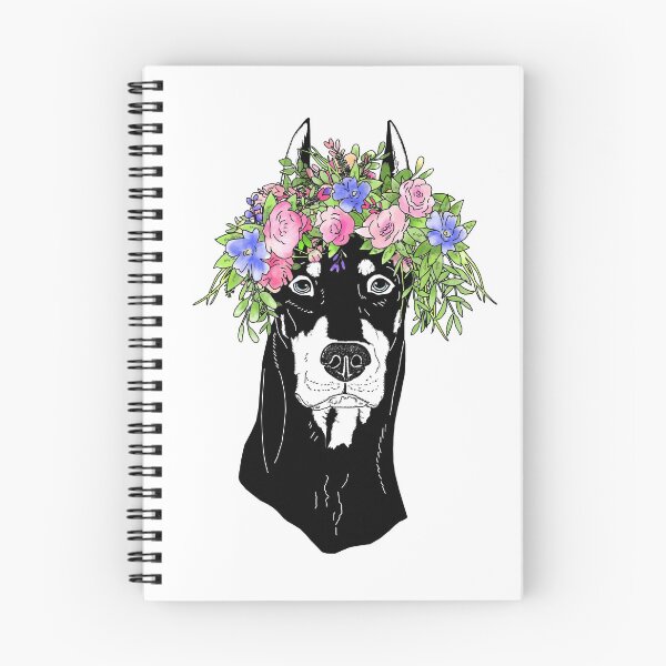 Item preview, Doberman Pinscher in Flowers designed and sold by aheadgraphics.