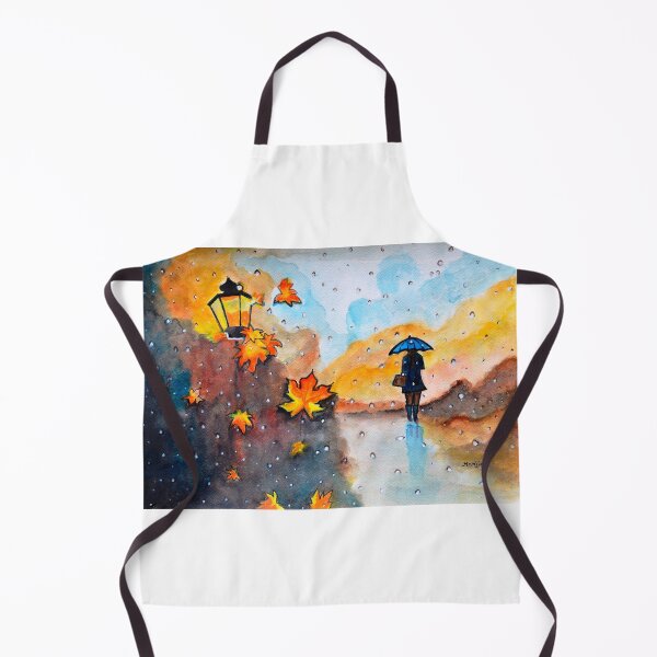 Item preview, Autumn Rain colorful landscape painting designed and sold by artbymanjiri.