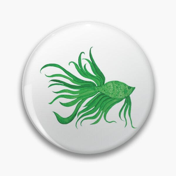 Item preview, Fancy Watercolor Green Fish designed and sold by HeatherNafeArt.