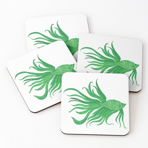 Item preview, Fancy Watercolor Green Fish designed and sold by HeatherNafeArt.