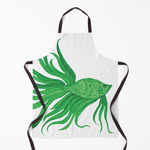 Item preview, Fancy Watercolor Green Fish designed and sold by HeatherNafeArt.