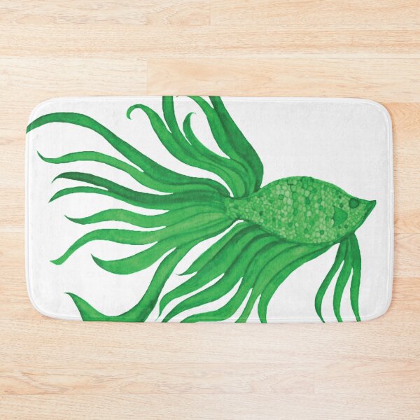 Item preview, Fancy Watercolor Green Fish designed and sold by HeatherNafeArt.