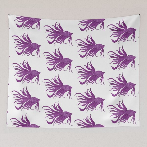 Item preview, Fancy Watercolor Purple Fish designed and sold by HeatherNafeArt.