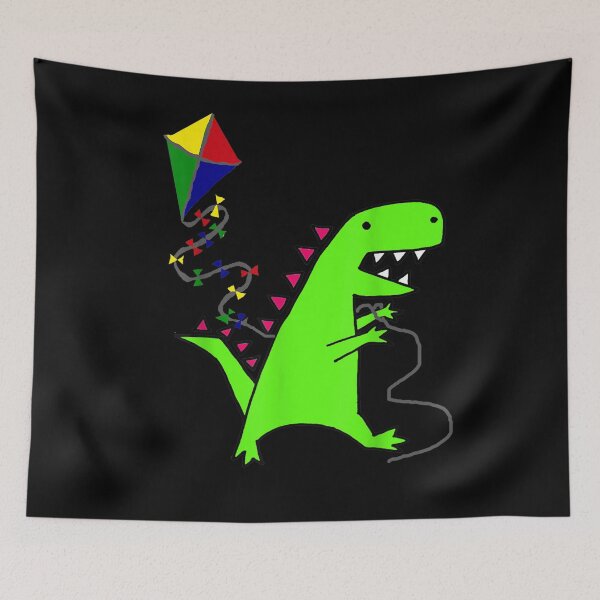 Item preview, Smilealotteesa Funny Green T Rex Dinosaur Flying A Kite designed and sold by aguilaro.