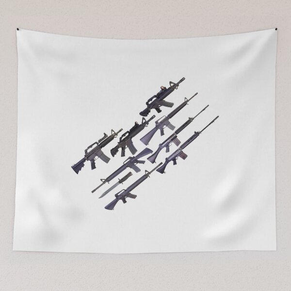 Item preview, Assault Rifle Collage Diagonal AR15 2a 2nd Amendment Gun designed and sold by Matt Ballinger.