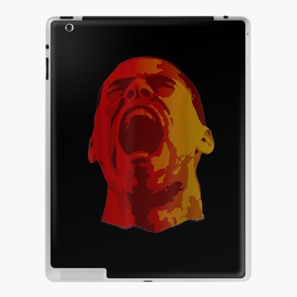 Man Face Screaming Portrait Art Black iPad Skin