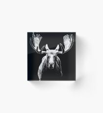 Bull moose white Acrylic Block