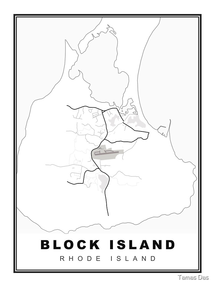 "Block Island Map" Sticker by sibudas Redbubble