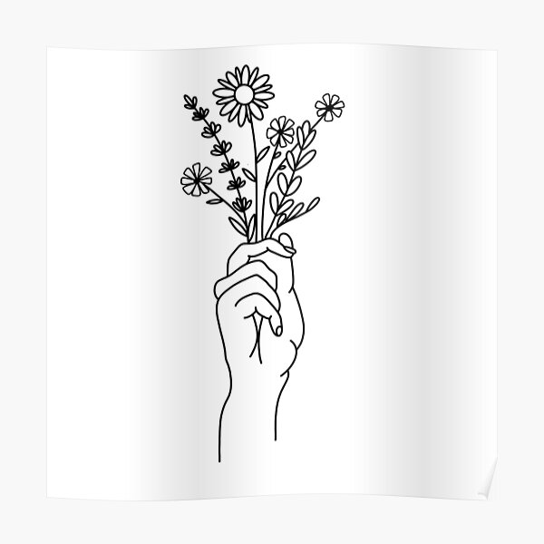 "Hand Holding Flowers " Poster for Sale by chelseadavid Redbubble
