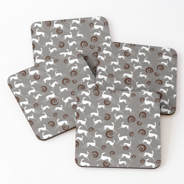 Item preview, white sighthounds, illustrated designed and sold by SteffiSonntag.