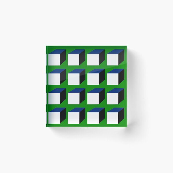 Item preview, Green | Black | White | Navy | Geometric Squares Print Pattern designed and sold by Aryeh Studio.