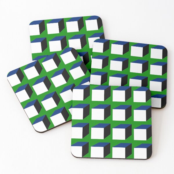 Item preview, Green | Black | White | Navy | Geometric Squares Print Pattern designed and sold by Aryeh Studio.