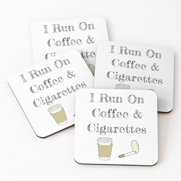 Artikelvorschau, Ich laufe auf Kaffee und Zigaretten entworfen und verkauft von TheButtonCrew.