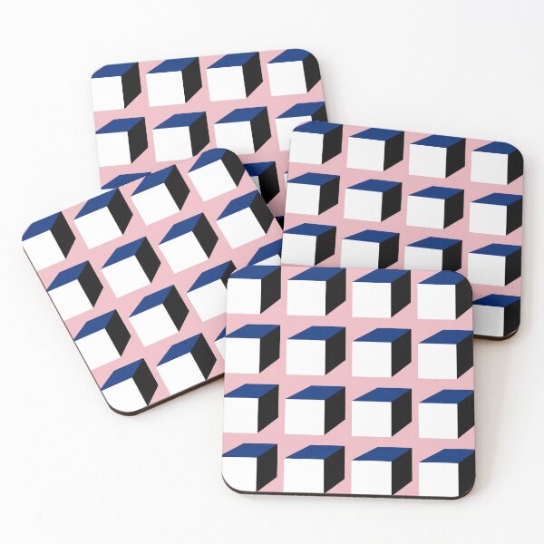 Item preview, Pink | Black | White | Navy | Geometric Squares Print Pattern designed and sold by Aryeh Studio.
