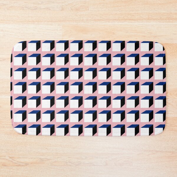 Item preview, Pink | Black | White | Navy | Geometric Squares Print Pattern designed and sold by Aryeh Studio.