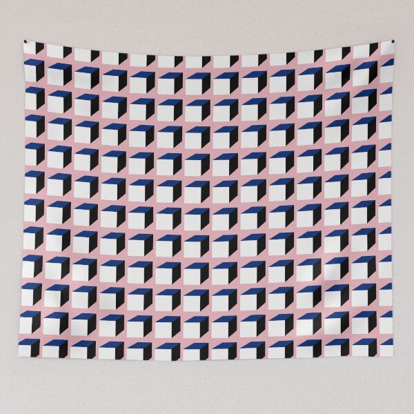 Item preview, Pink | Black | White | Navy | Geometric Squares Print Pattern designed and sold by Aryeh Studio.