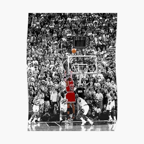 Michael Jordan Shot Over Russell Poster