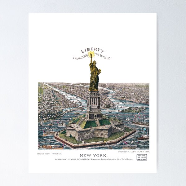 Item preview, Illustration of New York City with Liberty Statue  designed and sold by the-cold-dots.