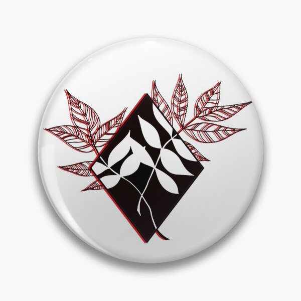 Item preview, Geometric Leaf Print in Red and Black designed and sold by 10pmCreations.