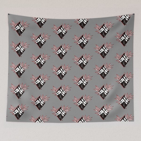 Item preview, Geometric Leaf Print in Red and Black designed and sold by 10pmCreations.