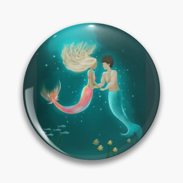 Item preview, MerLove in the ocean- Mermaid and Merman in Love designed and sold by DesignTreasure.