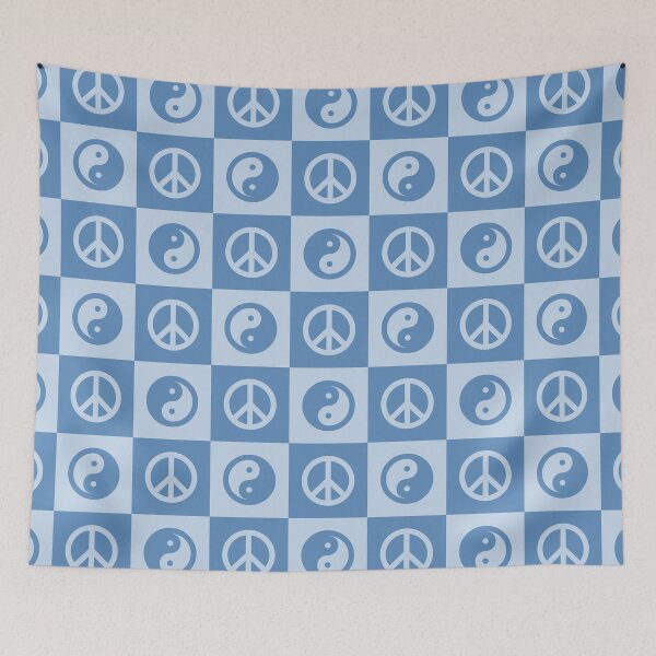 Item preview, Blue Checkered Yin & Yang Pattern designed and sold by ZANGRAM.