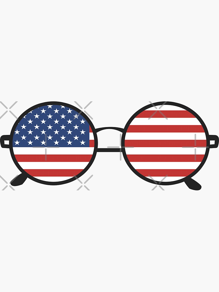 American Flag Sunglasses Sticker For Sale By Gooddayart Redbubble 