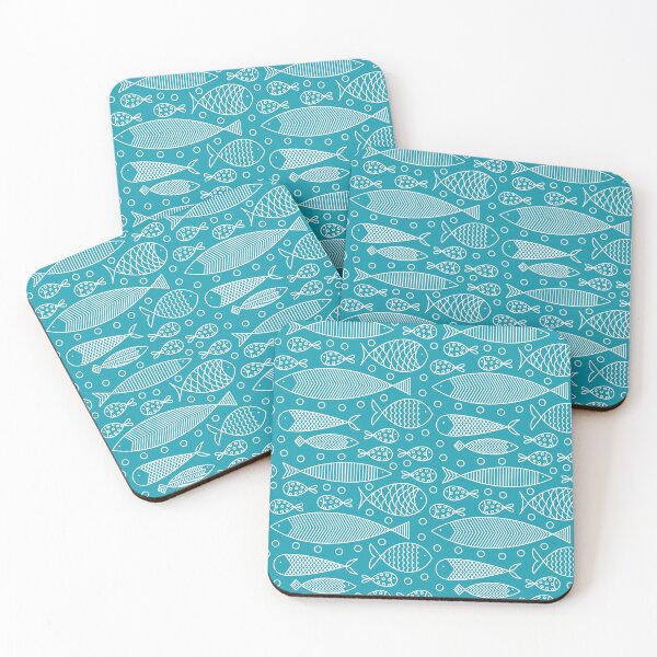 Item preview, Simple fishes pattern bluish and white designed and sold by Irenajh87.