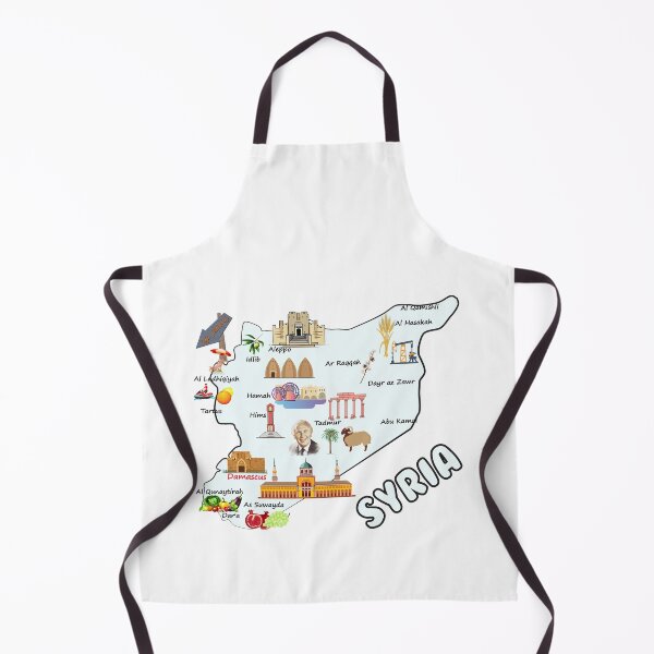 Item preview, Syria map, major cities names flag Syrian national symbols and landmarks خريطة سوريا مع اهم المدن واهم المعالم الاقتصادية والاجتماعية والسياحية designed and sold by mashmosh.