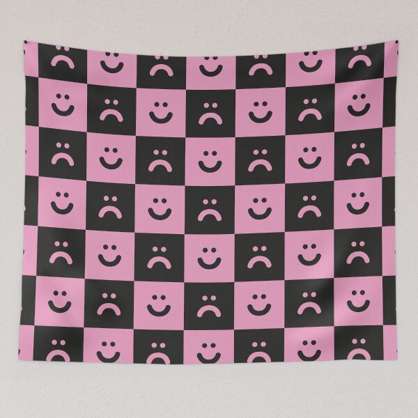 Item preview, Black and Pink Smilie Pattern designed and sold by ZANGRAM.